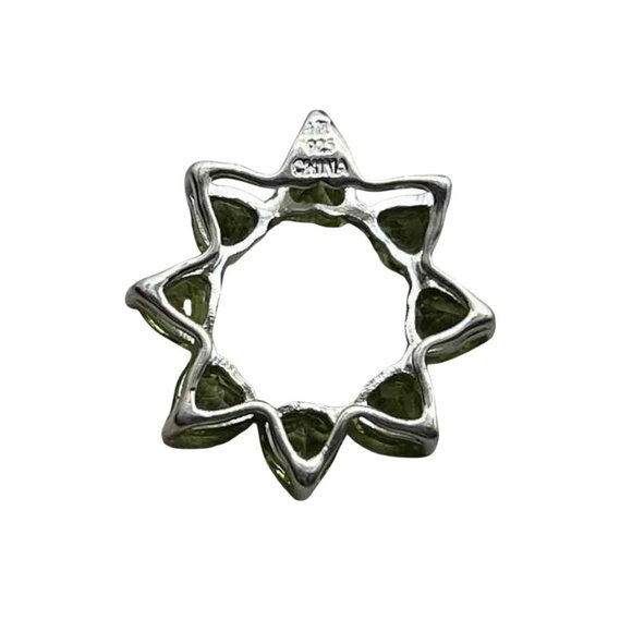 Sterling Silver 925 Peridot Gemstone Earrings & Pendant Set EUC - Picture 2 of 8